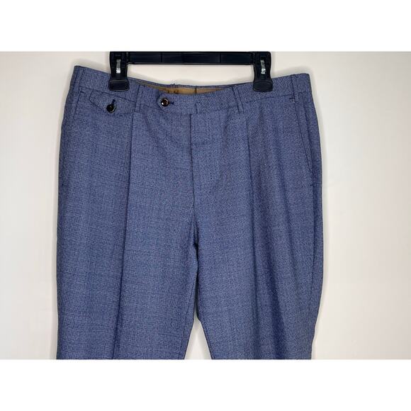 PT Torino Super 100's Fleece Wool Gentleman Fit Trouser Pants Blue Men's Size 54 - Picture 3 of 14